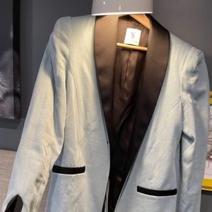 Baby Blue and Black Tuxedo Blazer